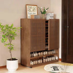 おしゃれな多層板キャビネット - 靴の収納に最適、通気性抜群で整理整頓が楽々! fvp-4593