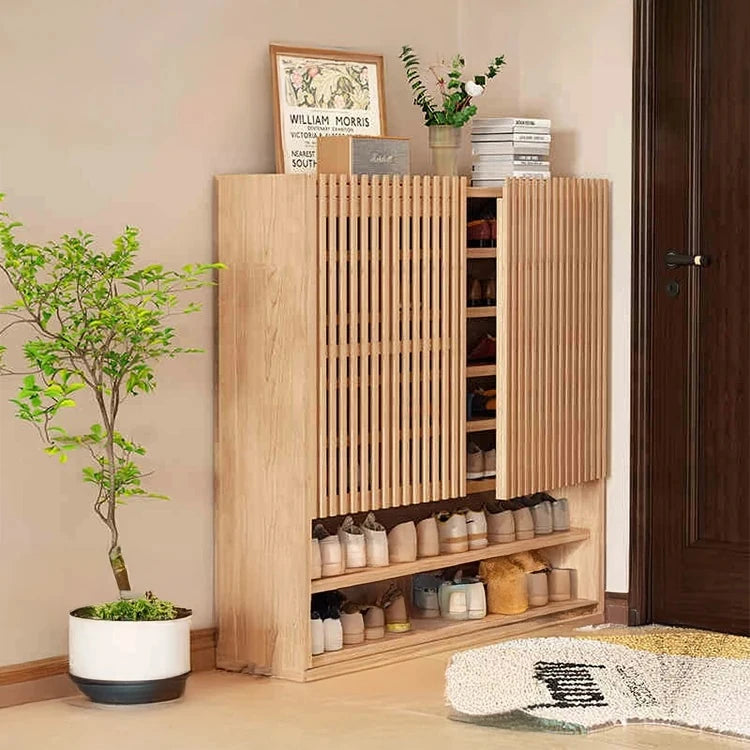 おしゃれな多層板キャビネット - 靴の収納に最適、通気性抜群で整理整頓が楽々! fvp-4593