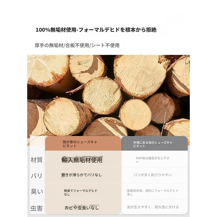 おしゃれな多層板キャビネット - 靴の収納に最適、通気性抜群で整理整頓が楽々! fvp-4593