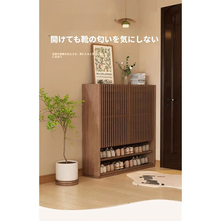 おしゃれな多層板キャビネット - 靴の収納に最適、通気性抜群で整理整頓が楽々! fvp-4593