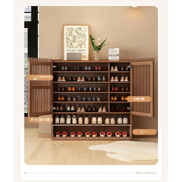 おしゃれな多層板キャビネット - 靴の収納に最適、通気性抜群で整理整頓が楽々! fvp-4593