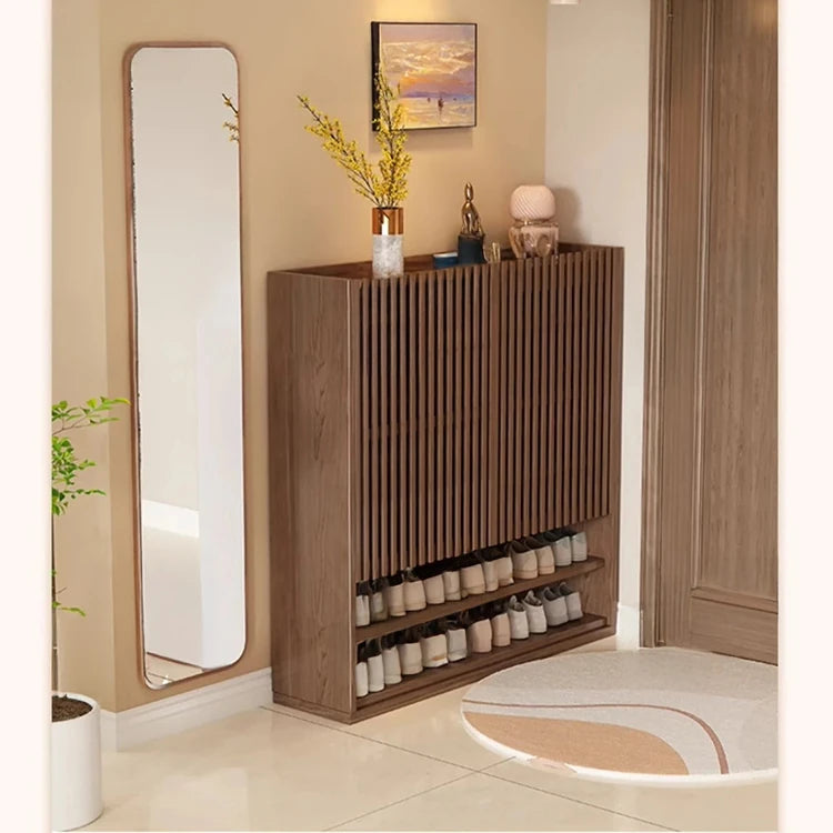 おしゃれな多層板キャビネット - 靴の収納に最適、通気性抜群で整理整頓が楽々! fvp-4593