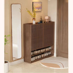 おしゃれな多層板キャビネット - 靴の収納に最適、通気性抜群で整理整頓が楽々! fvp-4593