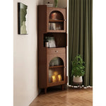 オーク材のスタイリッシュキャビネット|ガラス扉と銅パーツでおしゃれな収納空間を演出|シンプル&モダンデザイン fvp-4594