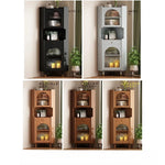 オーク材のスタイリッシュキャビネット|ガラス扉と銅パーツでおしゃれな収納空間を演出|シンプル&モダンデザイン fvp-4594