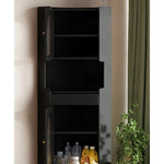 オーク材のスタイリッシュキャビネット|ガラス扉と銅パーツでおしゃれな収納空間を演出|シンプル&モダンデザイン fvp-4594