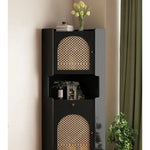 オーク材のスタイリッシュキャビネット|ガラス扉と銅パーツでおしゃれな収納空間を演出|シンプル&モダンデザイン fvp-4594