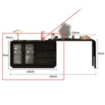 キャビネット3個セット+ガラスキャビネット収納力抜群!スタイリッシュなデザインでお部屋を彩る収納家具 fvp-4596