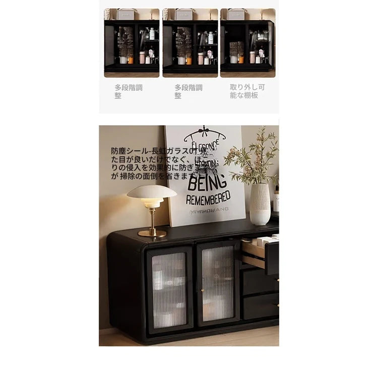 キャビネット3個セット+ガラスキャビネット収納力抜群!スタイリッシュなデザインでお部屋を彩る収納家具 fvp-4596