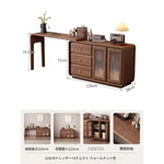 エレガントなガラス化粧台 | 収納力抜群!3つのキャビネット付き | モダンデザイン fvp-4597