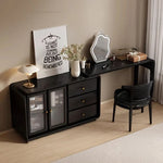 エレガントなガラス化粧台 | 収納力抜群!3つのキャビネット付き | モダンデザイン fvp-4597