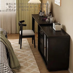 エレガントなガラス化粧台 | 収納力抜群!3つのキャビネット付き | モダンデザイン fvp-4597