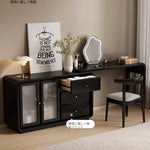 エレガントなガラス化粧台 | 収納力抜群!3つのキャビネット付き | モダンデザイン fvp-4597