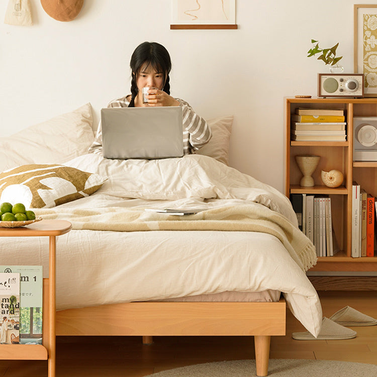 高級ケヤキ無垢材ベッド|職人仕上げの上品なデザイン fxgmz-585