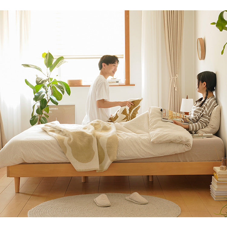 高級ケヤキ無垢材ベッド|職人仕上げの上品なデザイン fxgmz-585