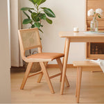 高級ケヤキ&ラタン使用 最高品質 PU レザーチェア | 贅沢な居心地 fxgmz-592