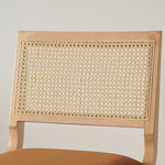 高級ケヤキ&ラタン使用 最高品質 PU レザーチェア | 贅沢な居心地 fxgmz-592