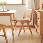 高級ケヤキ&ラタン使用 最高品質 PU レザーチェア | 贅沢な居心地 fxgmz-592