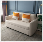 【高品質】木製フレームとエアレザーの快適ソファーベッド - 多機能デザインとスタイリッシュなインテリアに! fxgz-273