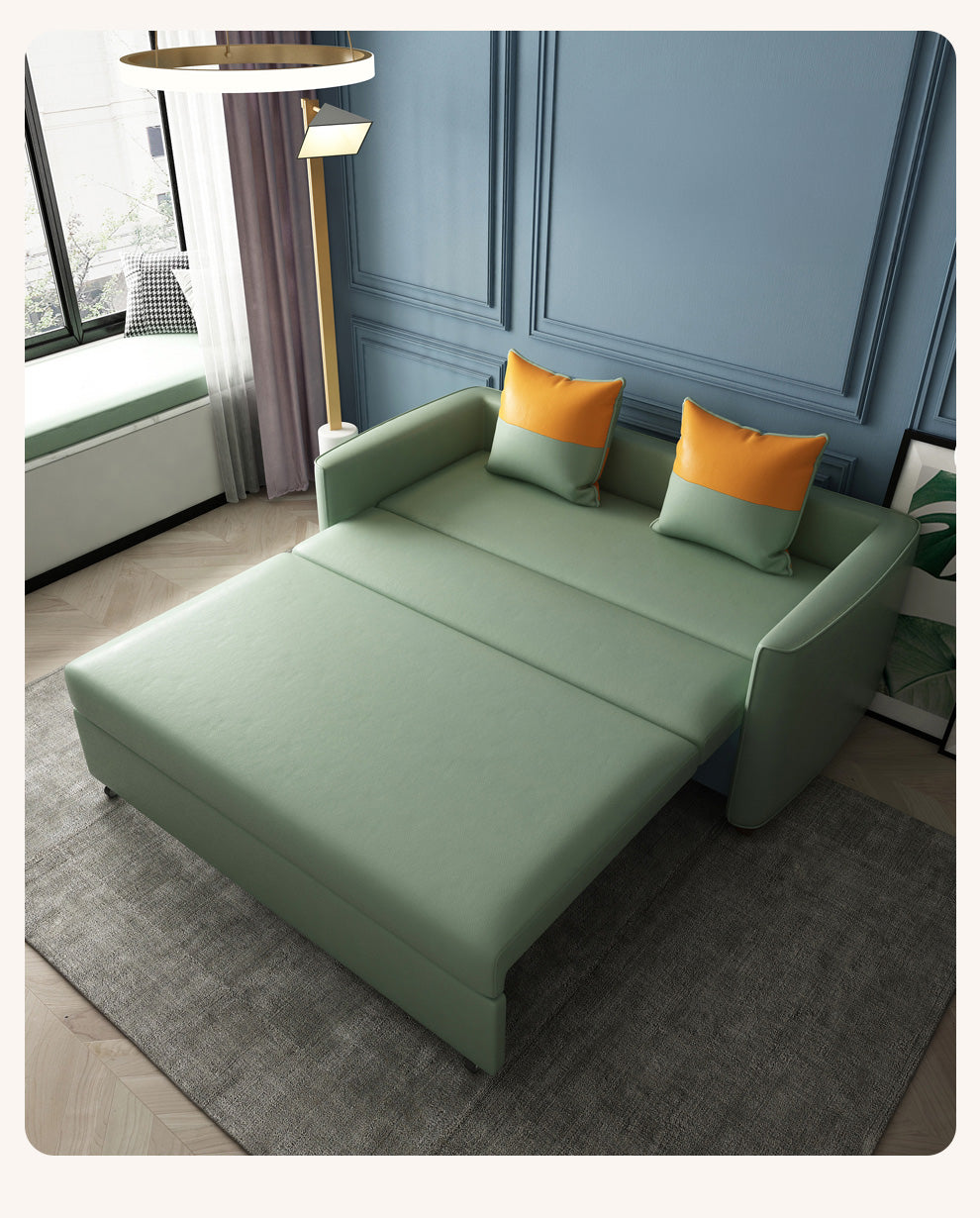 【高品質】木製フレームとエアレザーの快適ソファーベッド - 多機能デザインとスタイリッシュなインテリアに! fxgz-273