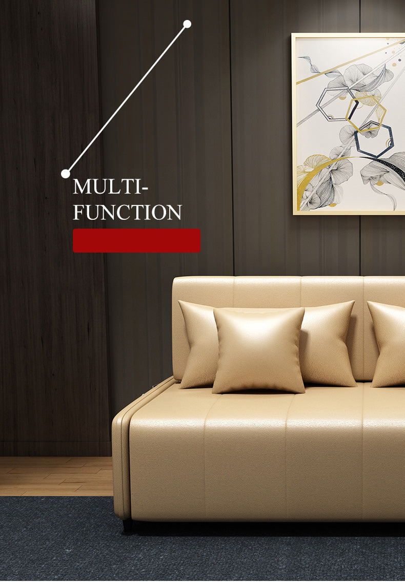 「高級PUレザー&木製ソファーベッド - 快適さとスタイリッシュなデザインの両立」 fxgz-275