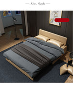 「高級PUレザー&木製ソファーベッド - 快適さとスタイリッシュなデザインの両立」 fxgz-275