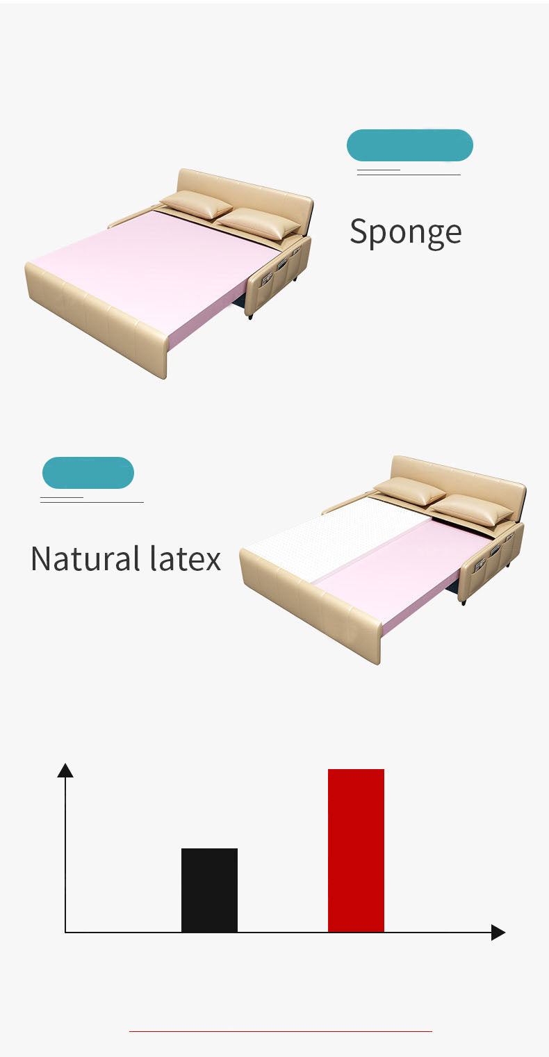 「高級PUレザー&木製ソファーベッド - 快適さとスタイリッシュなデザインの両立」 fxgz-275