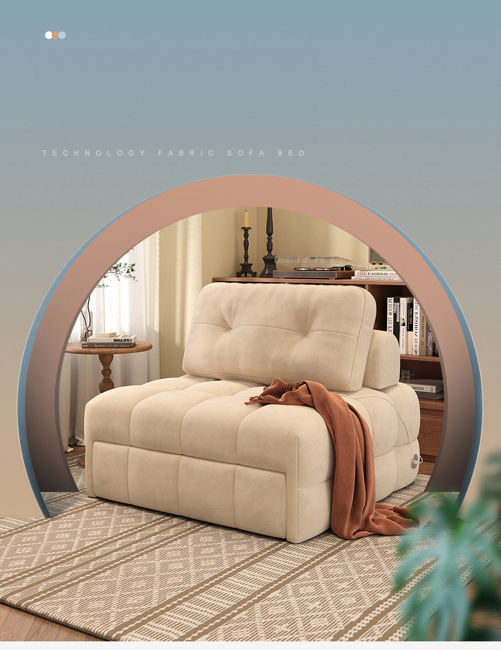 快適な木製コットンソファーベッド|多機能デザインでリラックス空間を演出 fxgz-276