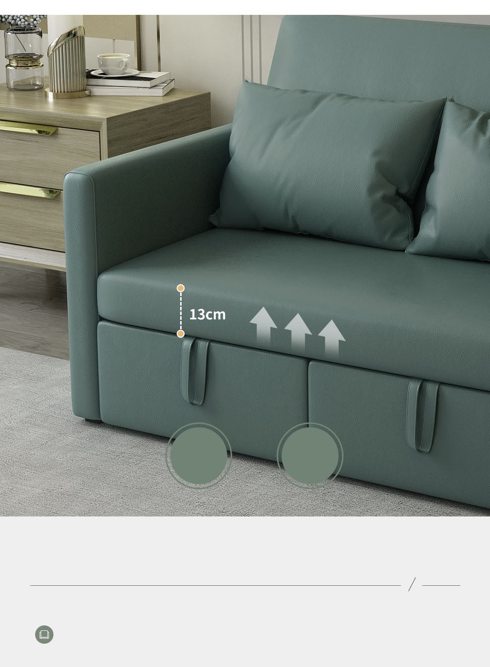 エアレザー製木製フレームの快適ソファーベッド - 一台で二役の優れもの fxgz-277