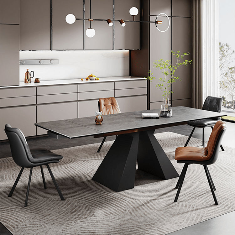 【高級感溢れる】セラミック+ステンレス+ガラス製テーブル|デザイン&耐久性抜群 fxj-681