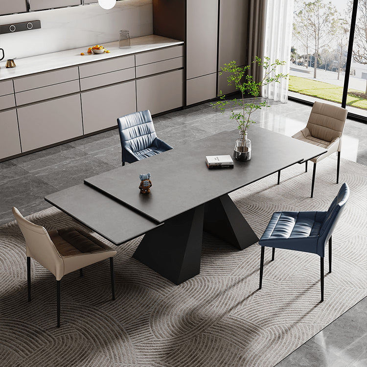 【高級感溢れる】セラミック+ステンレス+ガラス製テーブル|デザイン&耐久性抜群 fxj-681