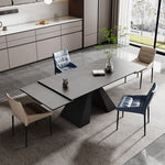 【高級感溢れる】セラミック+ステンレス+ガラス製テーブル|デザイン&耐久性抜群 fxj-681