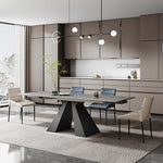 ダイニングテーブル おしゃれ セラミック 炭素鋼 伸縮式 幅1.4m 幅1.6m 幅1.4 2.0m 幅1.6 2.4m ブラック ホワイト 4 10人用 モダンリビング fxj-681