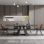 ダイニングテーブル おしゃれ セラミック 炭素鋼 伸縮式 幅1.4m 幅1.6m 幅1.4 2.0m 幅1.6 2.4m ブラック ホワイト 4 10人用 モダンリビング fxj-681