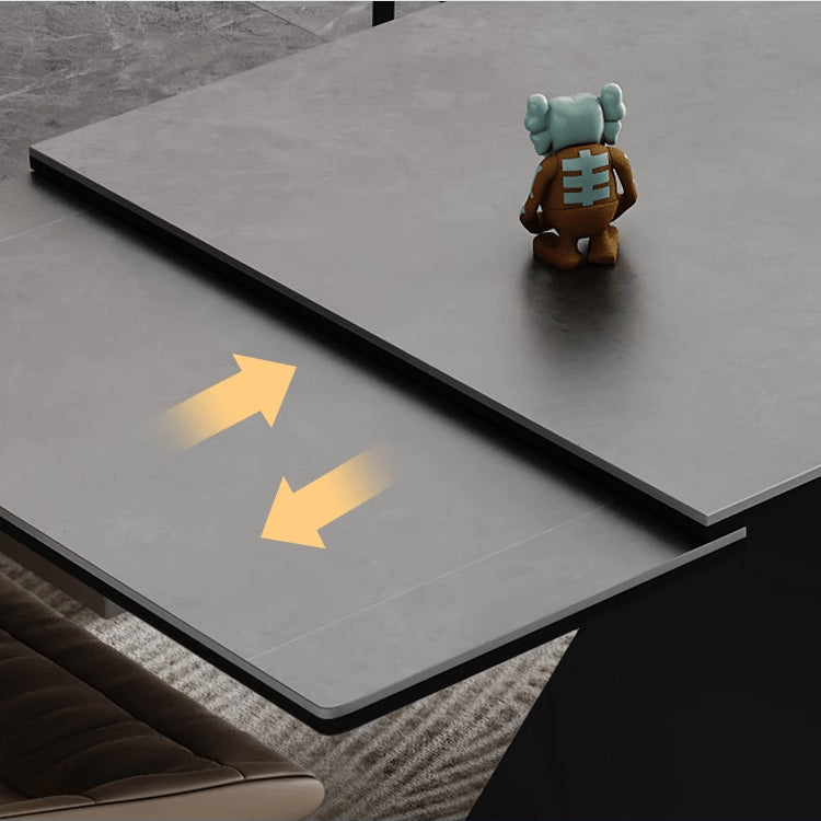 【高級感溢れる】セラミック+ステンレス+ガラス製テーブル|デザイン&耐久性抜群 fxj-681