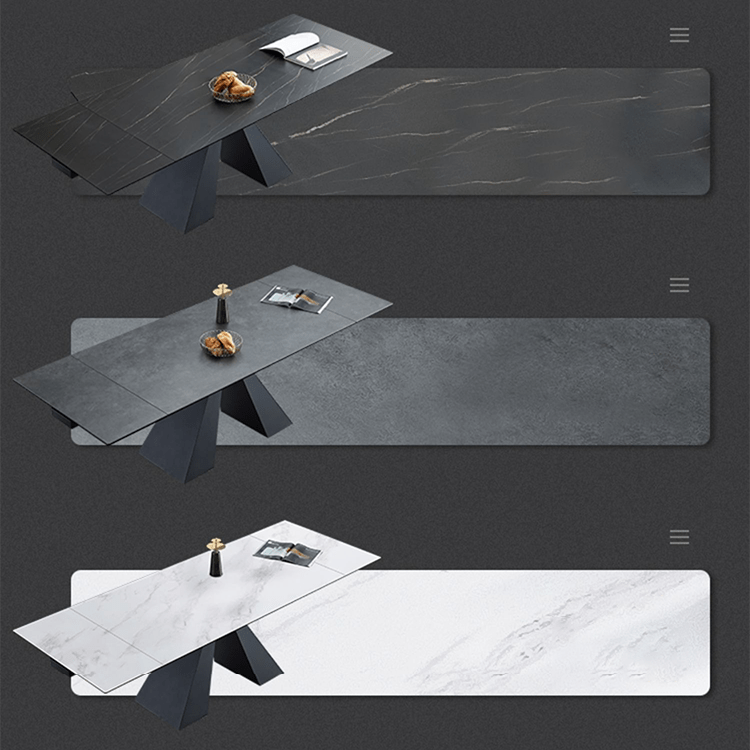 ダイニングテーブル おしゃれ セラミック 炭素鋼 伸縮式 幅1.4m 幅1.6m 幅1.4 2.0m 幅1.6 2.4m ブラック ホワイト 4 10人用 モダンリビング fxj-681