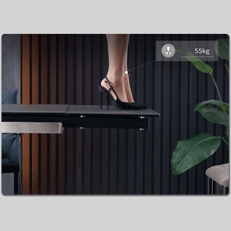 【高級感溢れる】セラミック+ステンレス+ガラス製テーブル|デザイン&耐久性抜群 fxj-681