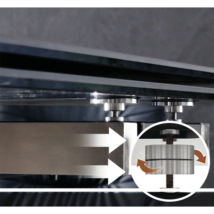 【高級感溢れる】セラミック+ステンレス+ガラス製テーブル|デザイン&耐久性抜群 fxj-681