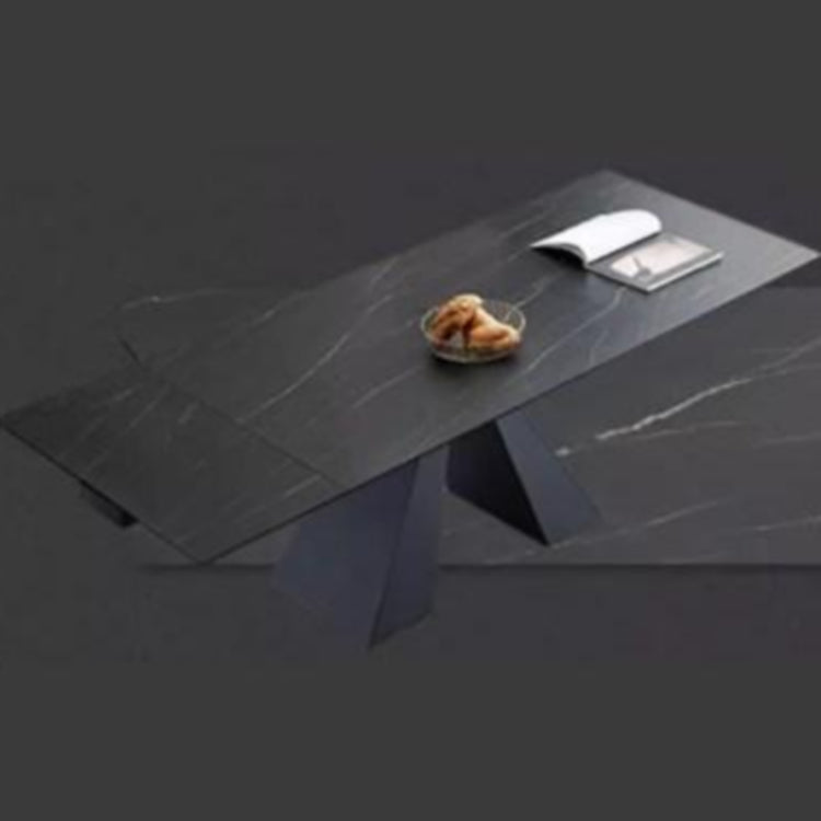 【高級感溢れる】セラミック+ステンレス+ガラス製テーブル|デザイン&耐久性抜群 fxj-681