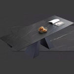 ダイニングテーブル おしゃれ セラミック 炭素鋼 伸縮式 幅1.4m 幅1.6m 幅1.4 2.0m 幅1.6 2.4m ブラック ホワイト 4 10人用 モダンリビング fxj-681