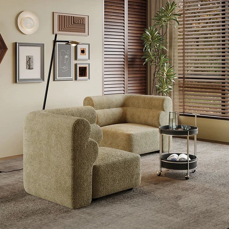 シンプルでスタイリッシュな無垢材ソファー|シェニール生地の快適さと高級感を体験しよう! fxmj-3041