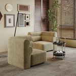 シンプルでスタイリッシュな無垢材ソファー|シェニール生地の快適さと高級感を体験しよう! fxmj-3041