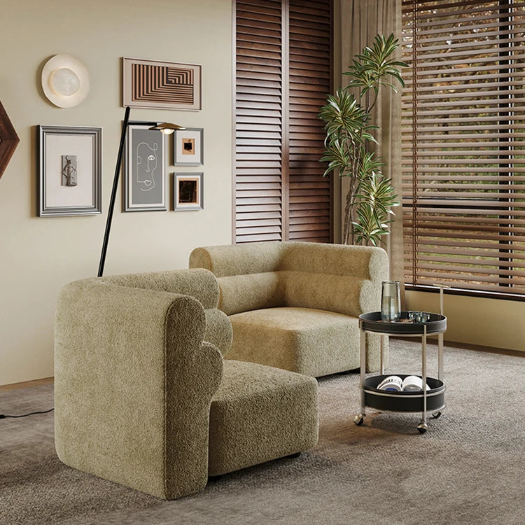 シンプルでスタイリッシュな無垢材ソファー|シェニール生地の快適さと高級感を体験しよう! fxmj-3041