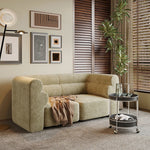 シンプルでスタイリッシュな無垢材ソファー|シェニール生地の快適さと高級感を体験しよう! fxmj-3041