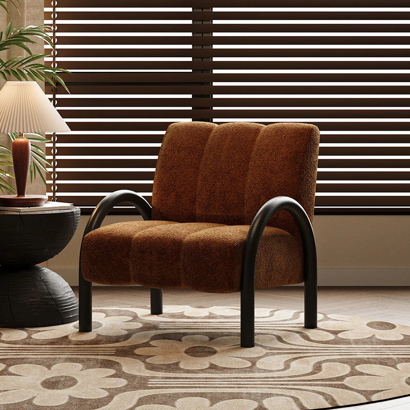 シンプルでおしゃれな無垢材シェニールチェア|リビングや書斎に最適なデザイン家具 fxmj-3043