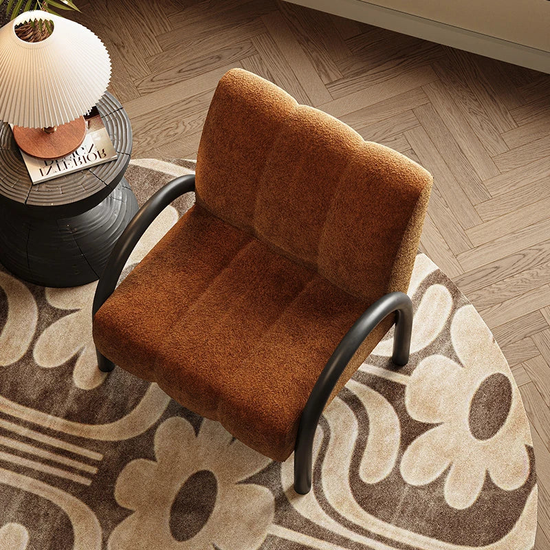 シンプルでおしゃれな無垢材シェニールチェア|リビングや書斎に最適なデザイン家具 fxmj-3043