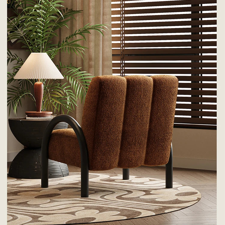 シンプルでおしゃれな無垢材シェニールチェア|リビングや書斎に最適なデザイン家具 fxmj-3043