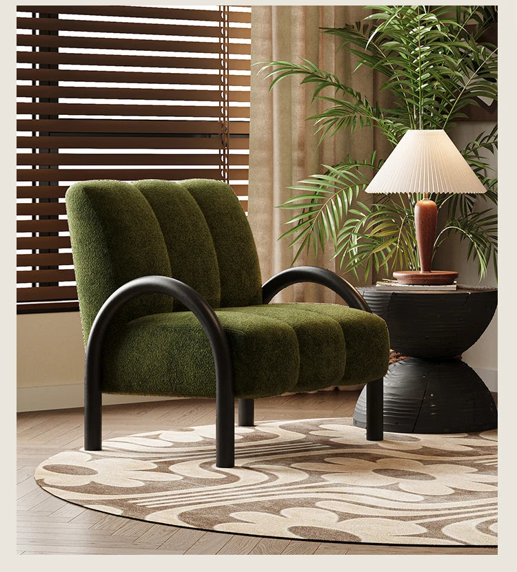 シンプルでおしゃれな無垢材シェニールチェア|リビングや書斎に最適なデザイン家具 fxmj-3043