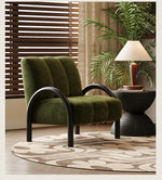 シンプルでおしゃれな無垢材シェニールチェア|リビングや書斎に最適なデザイン家具 fxmj-3043