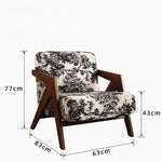 アッシュ材製モダンチェア|綿麻ファブリックのスタイリッシュデザイン|リビングルームに最適なインテリア家具 fxmj-3044